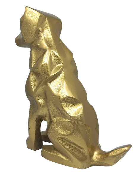 Figurină decorativă aurie câine - DOG2