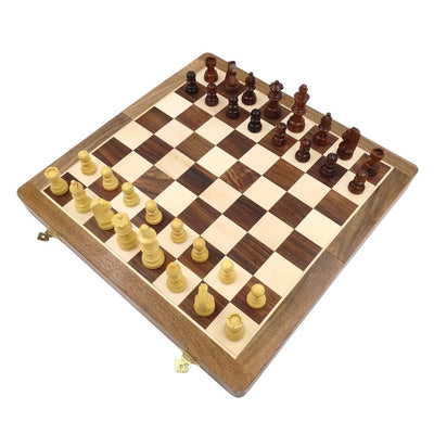 Wooden Chess Set 40×40 cm– minor defect – Folding Chessboard - G114