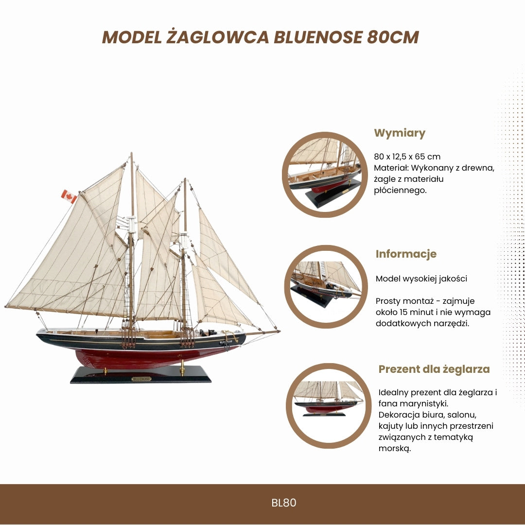 Bluenose Sailing Ship Model 80cm - BL80