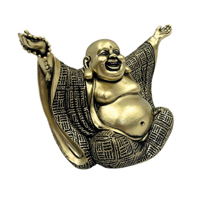 Buddha Figurine – Joyful Buddha – Gold Decoration - 4406FJH