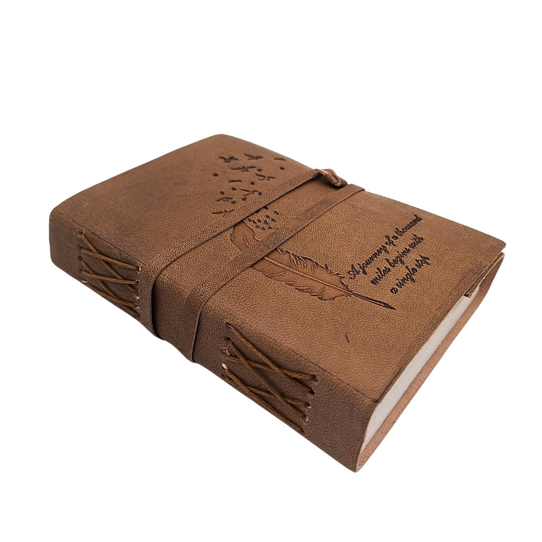 Retro Leather Notebook with Inscription 200 Pages - AH04