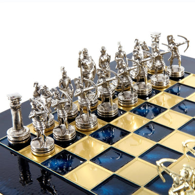 Exclusive Archers Metal Chess Set - Chessboard 28x28cm - Luxury Gift – S15BLU