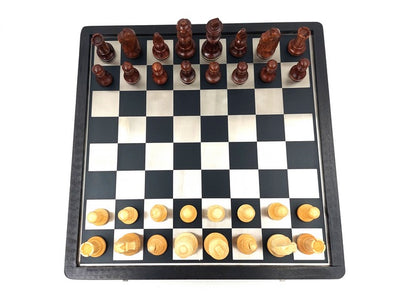 Wood and Metal Chess Set 33x33cm - G334B