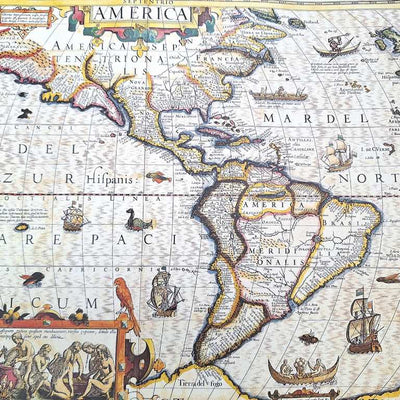 Map of America 1628 - J. Hondius Reprint - M1628