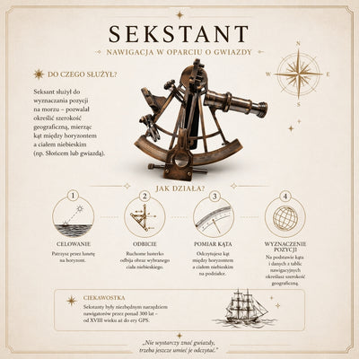 Sextant din alamă în cutie de lemn – replică - NC1517