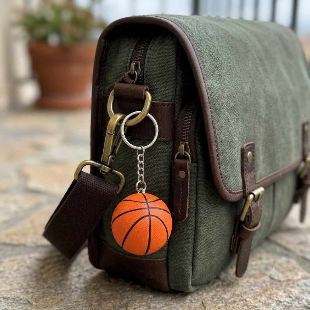 Sportovní přívěsek na klíče basketbalový míč – dárek pro basketbalistu - BBK-001