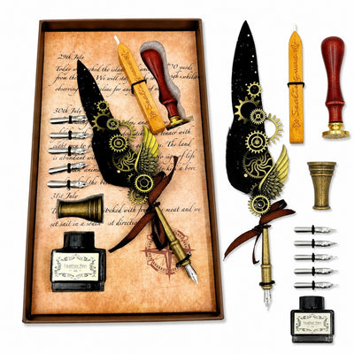 Premium Calligraphy Set Quill Pen - 6 Nibs Seal Pen Stand - EE16