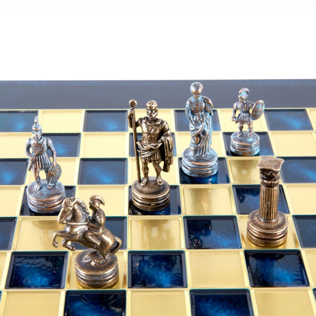 Luxury Brass Chess Set 28 x 28 cm – Exclusive Gift - S3BBLU