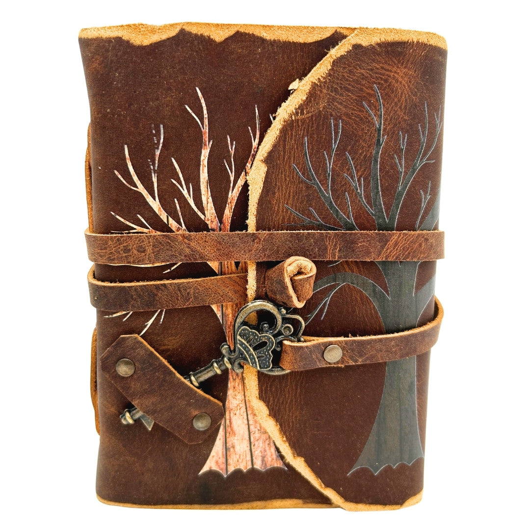 Vintage Leather Notebook 200 Pages with Key – Tree of Life – H006