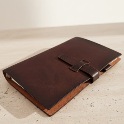 Elegant A6 Retro Vintage Leather Notebook with Closure – Diary – EE3