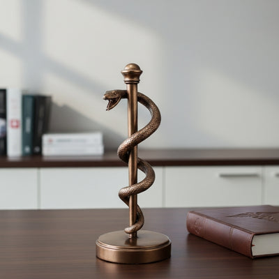 Figurka Aeskulapova hůl, dárek pro lékaře či zdravotníka - 30 cm, pryskyřice - MC-9634