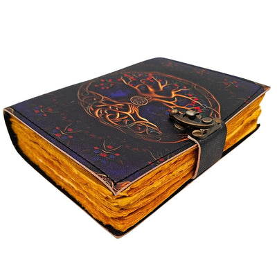 Vintage Retro Leather Notebook 200 Pages - Goat Leather - Tree of Life - AH18