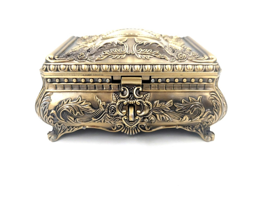 Zlatá kovová šperkovnice - 21-20L
