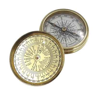 Brass Compass with 40-Year Calendar and Engraving Option