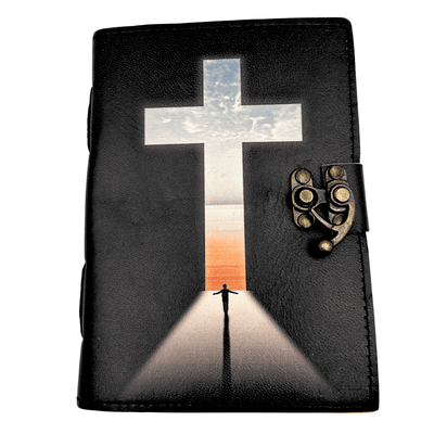 Carnet din piele, cruce religioasă - 200 pagini - AH15