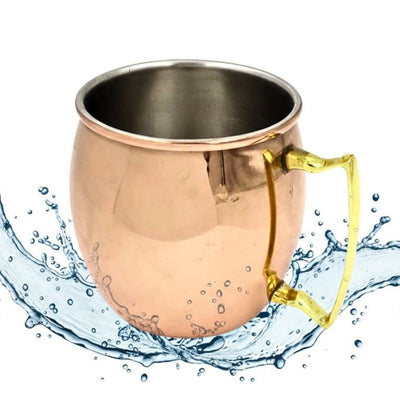 Měděný hrnek z nerezové oceli 304 - Objem 500ml pokrytý vrstvou mědi - MM7012