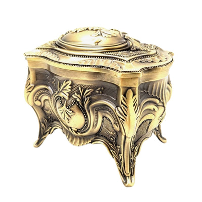 Gold Retro Metal Jewelry Box - 2139M