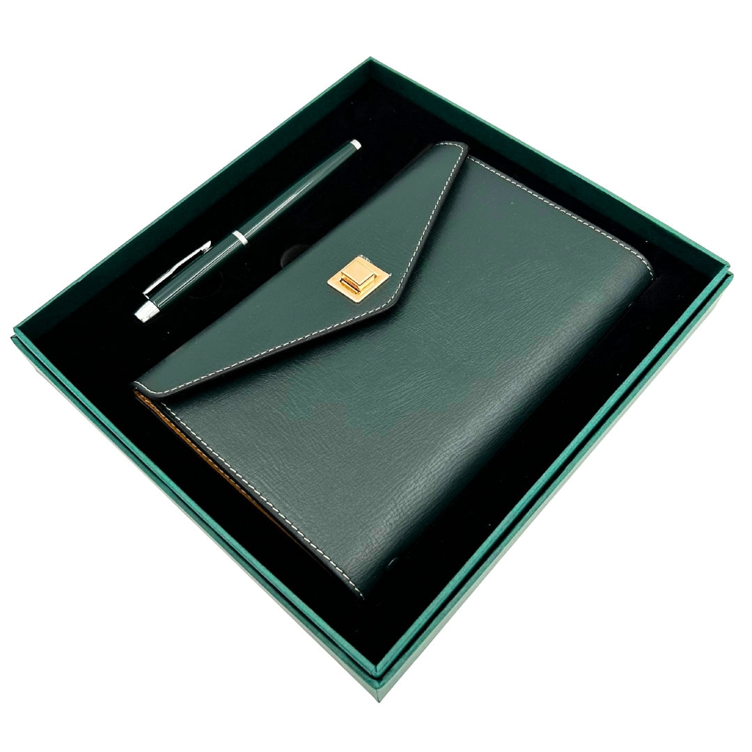 Set cadou elegant - agendă din piele cu pix în cutie cadou – Premium – EE8