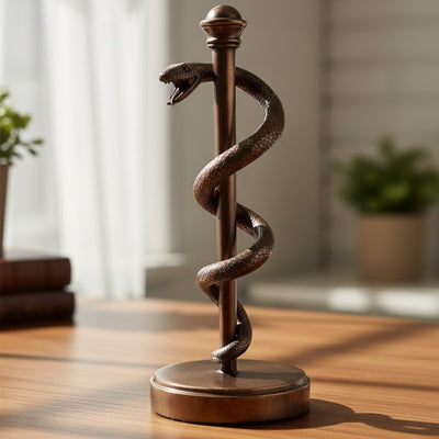 Figurka Aeskulapova hůl, dárek pro lékaře či zdravotníka - 30 cm, pryskyřice - MC-9634