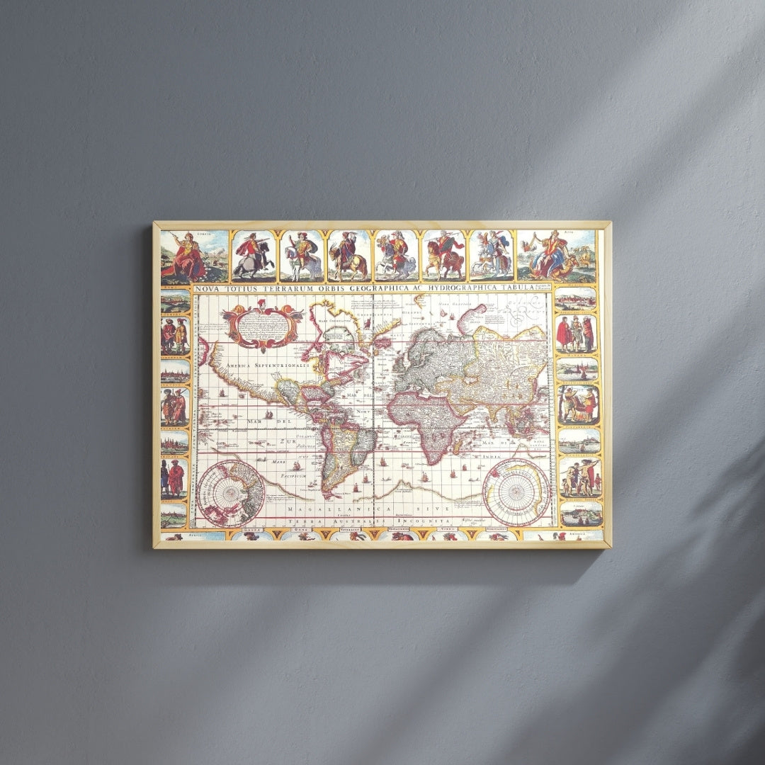 Historická mapa světa Piscator 1652 r. - rozměry 56 x 45 cm - M1652