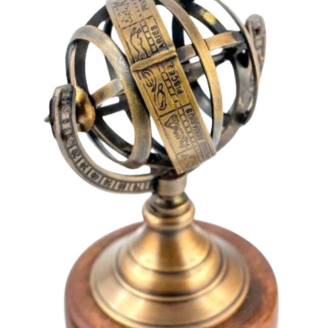 13 cm Brass Armillary Sphere with Engraving Option