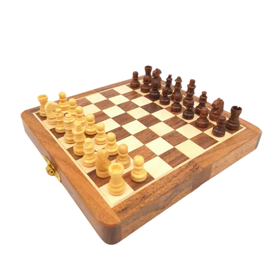 Magnetic Wooden Chess Set 17x17cm - Folding - DNU-025