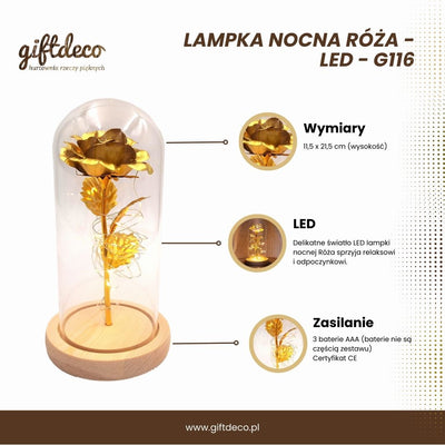 Noční lampička Růže - LED - G116