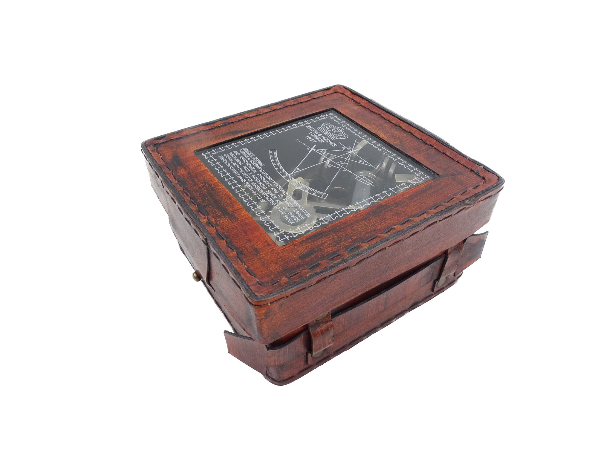 Mosazný sextant v kožené krabičce - NC1514B