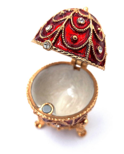 Exclusive Metal Casket with Crystals - Fabergé Egg - B0748-17 RD