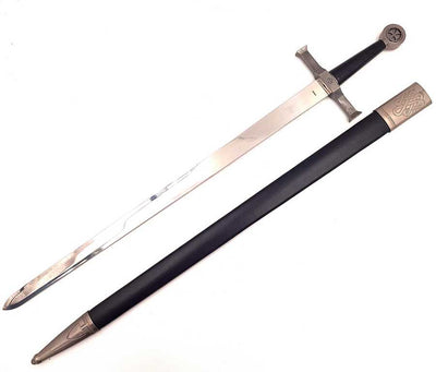 Steel Knight's Sword 84 cm in Scabbard - Replica - SW-114