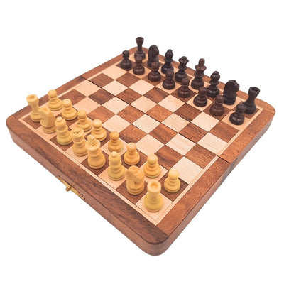 Șah magnetic din lemn - joc strategic - G201Z