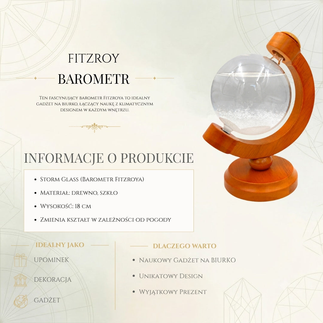 Fitzroyův bouřkový barometr globus - dekorace na stůl, gadget - BAW11003