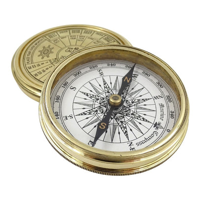 Brass Compass with 40-Year Calendar and Engraving Option