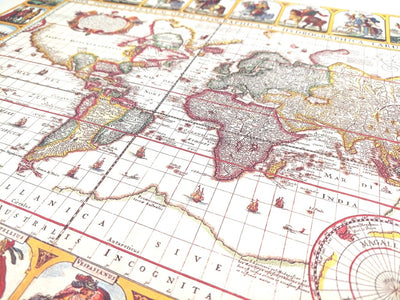 Historická mapa světa Piscator 1652 r. - rozměry 56 x 45 cm - M1652