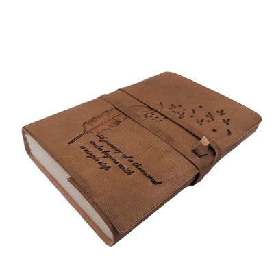 Retro Leather Notebook with Inscription 200 Pages - AH04