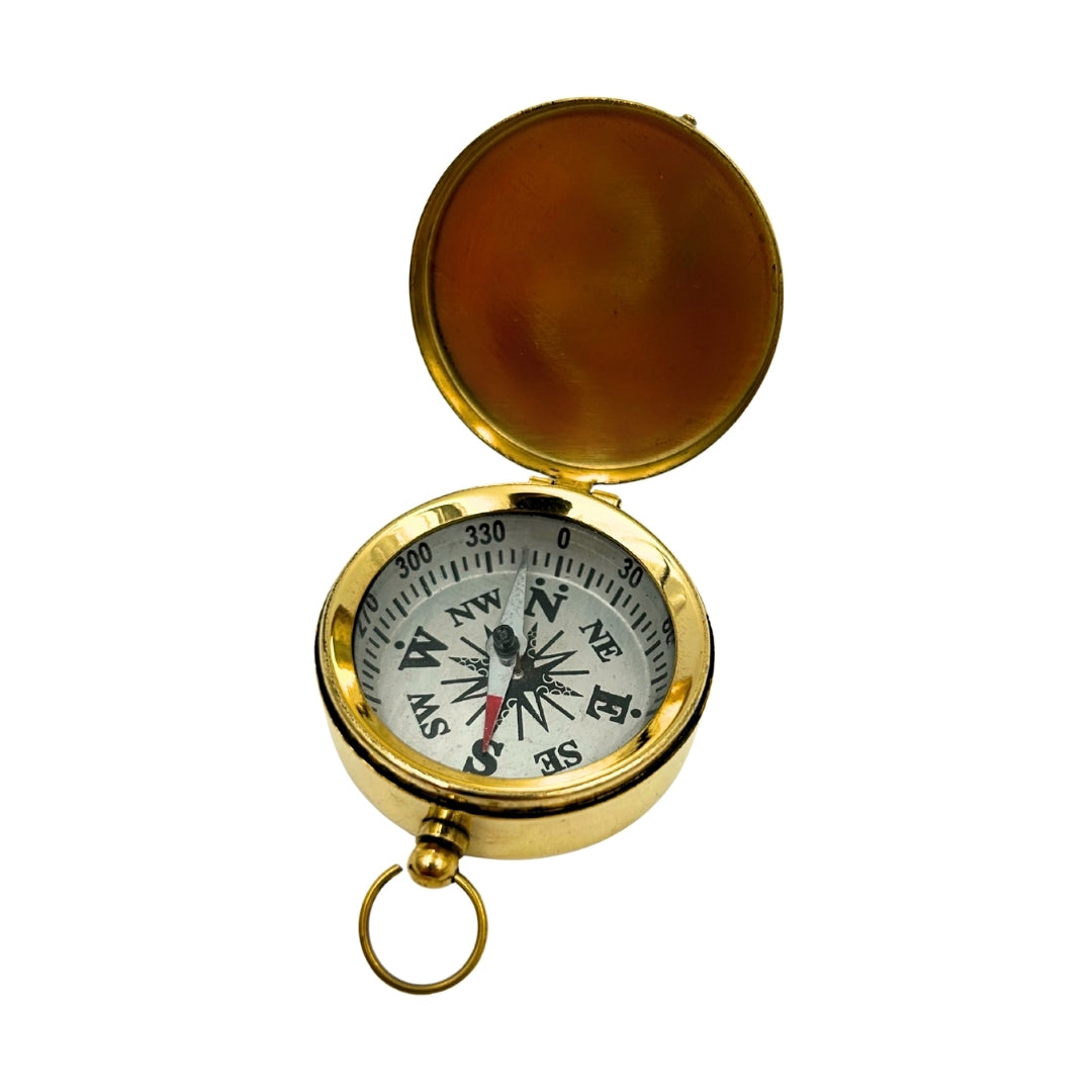 Brass Compass with Closing Lid – Ideal as a Gift - NC1591