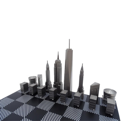 Designové šachy Skyline New York z nerezové oceli – NY