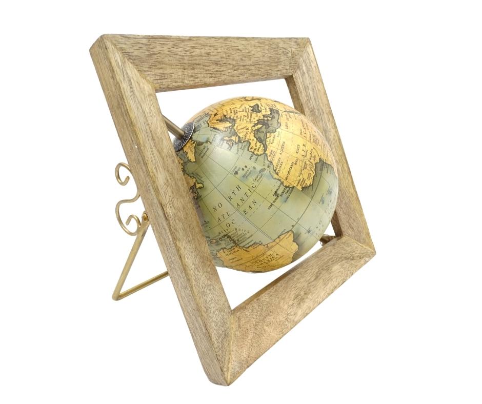 Decorative Globe in a Wooden Frame GLB-40