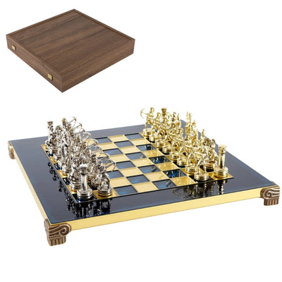 Exclusive Archers Metal Chess Set - Chessboard 28x28cm - Luxury Gift – S15BLU