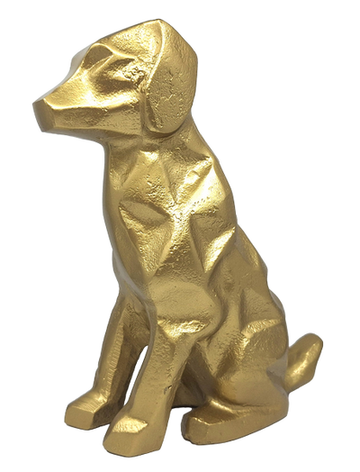 Figurină decorativă aurie câine - DOG2