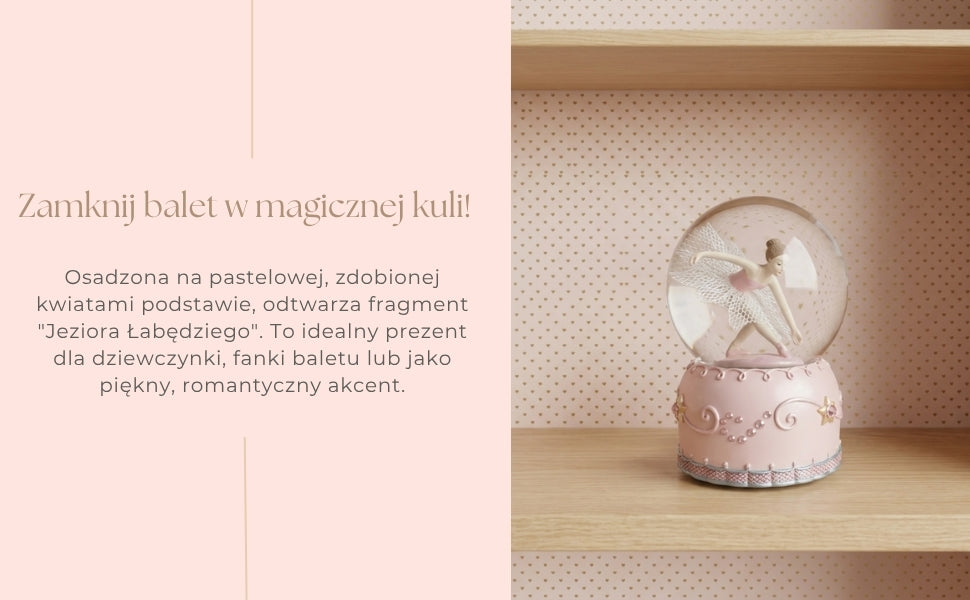 Music Box with Dancing Ballerina in a Glass Globe 12cm - MG-19016