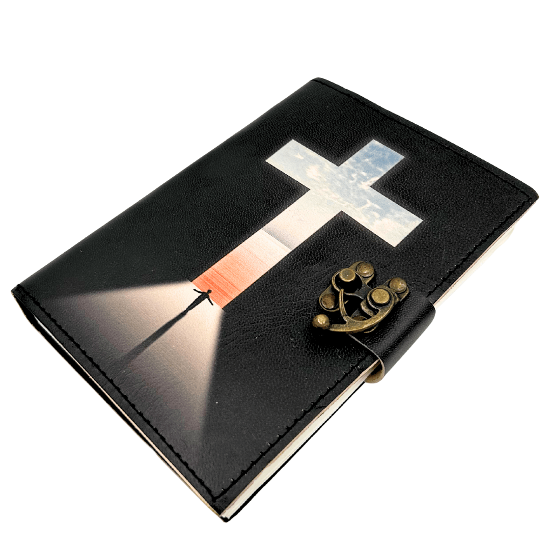 Carnet din piele, cruce religioasă - 200 pagini - AH15