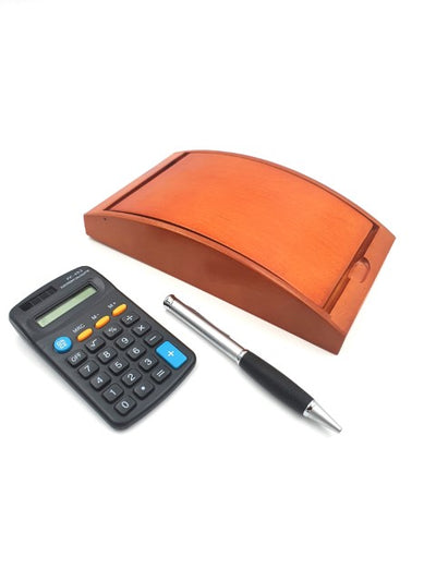 Pen and calculator in a wooden box G133H