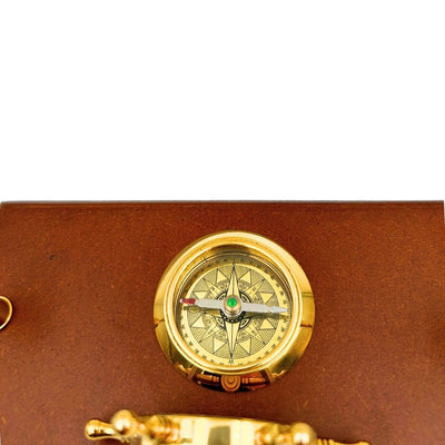 Nautical Desk Set – Ship's Wheel, Compass, Pen Holders – TT019