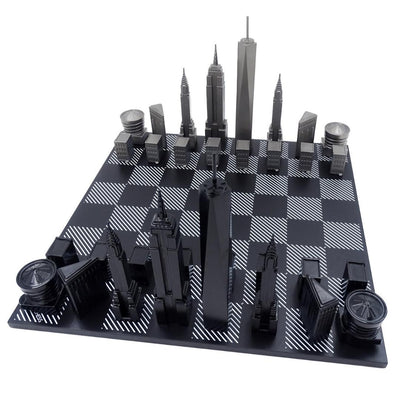 Designové šachy Skyline New York z nerezové oceli – NY