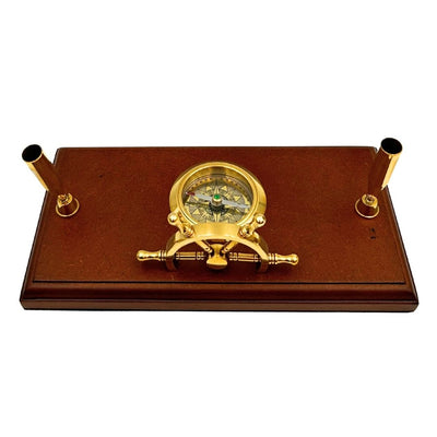 Nautical Desk Set – Ship's Wheel, Compass, Pen Holders – TT019