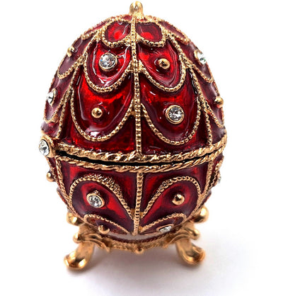 Exclusive Metal Casket with Crystals - Fabergé Egg - B0748-17 RD