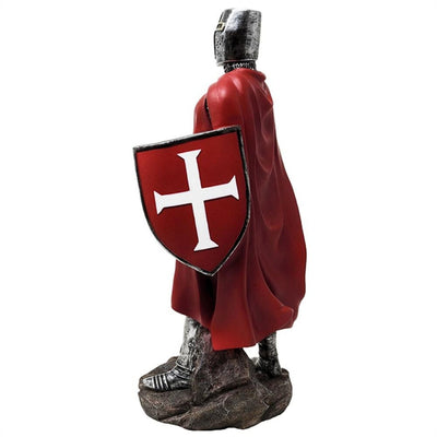 Figura de cavaleiro cruzado em polyresina, com 30 cm e possibilidade de personalização por gravação