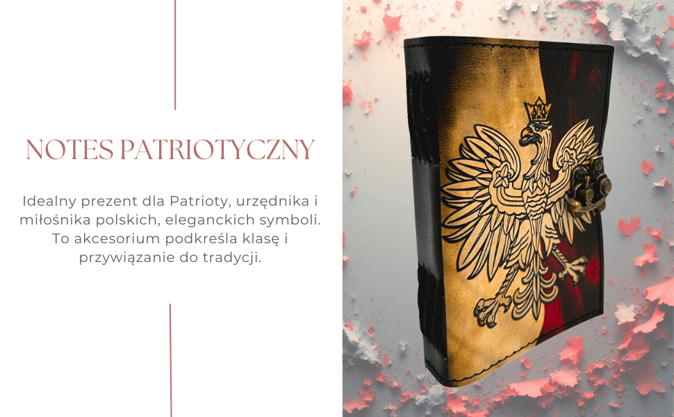 Kožený zápisník deník polský patriotický orel - 200 stran - AH13
