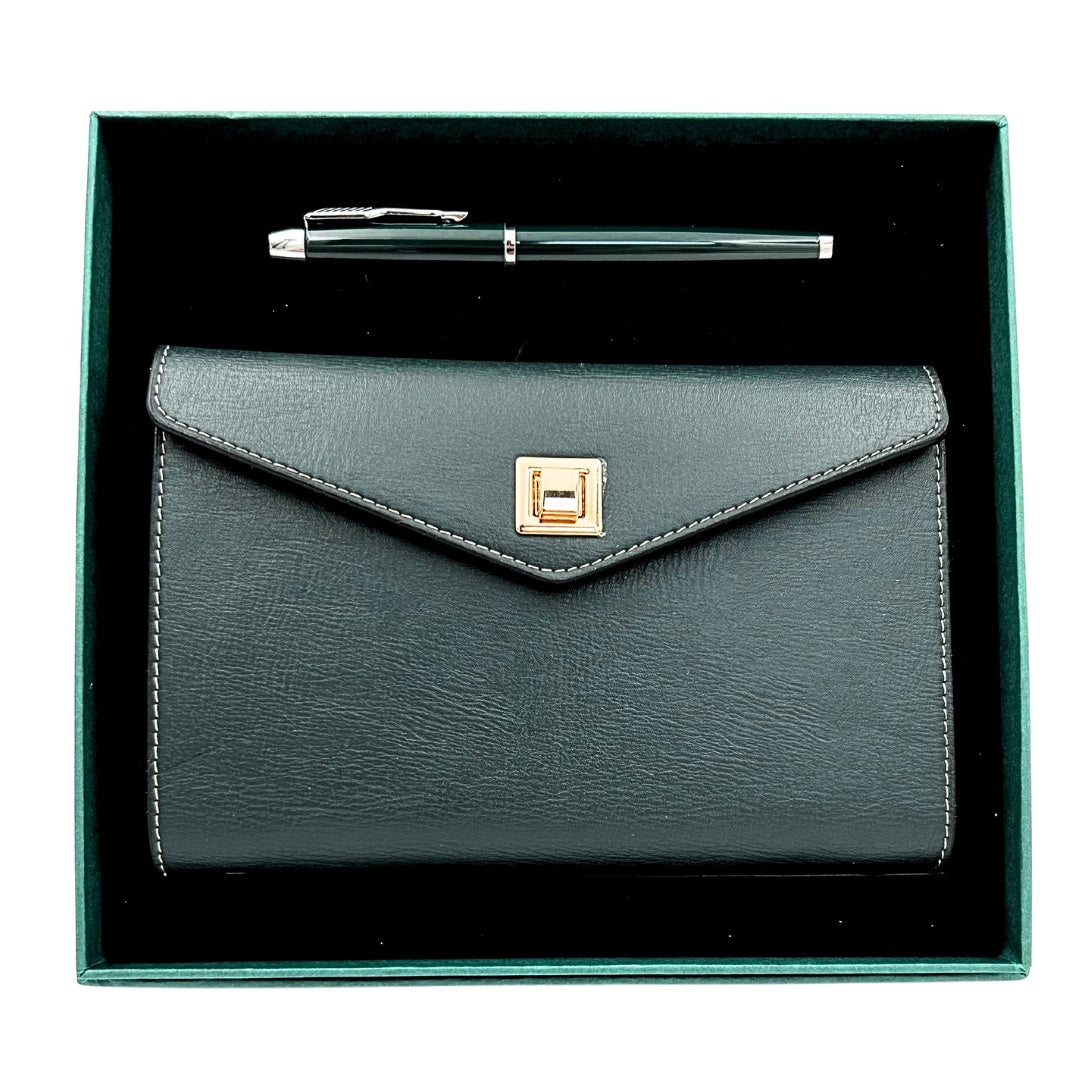 Set cadou elegant - agendă din piele cu pix în cutie cadou – Premium – EE8